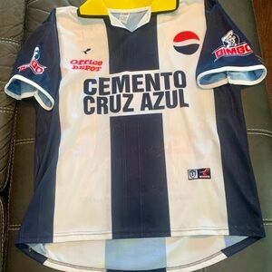 CLUB DE FULBOL PACHUCA HOME 2001/2002 - Cemento Cruz Azul Medium Soccer Jersey
